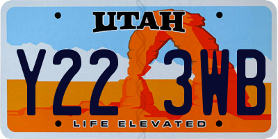 UT license plate Y223WB