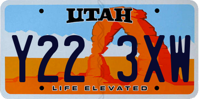 UT license plate Y223XW