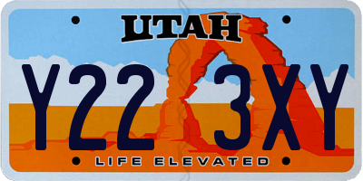 UT license plate Y223XY