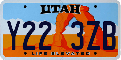 UT license plate Y223ZB