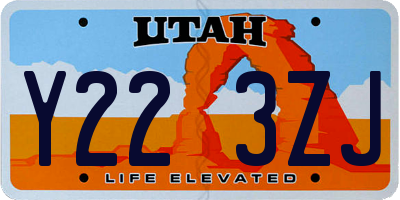 UT license plate Y223ZJ