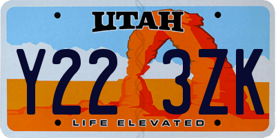 UT license plate Y223ZK
