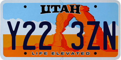 UT license plate Y223ZN