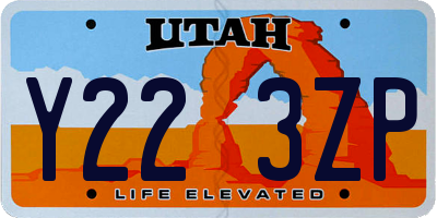 UT license plate Y223ZP