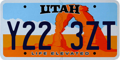 UT license plate Y223ZT