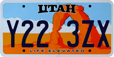 UT license plate Y223ZX