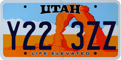 UT license plate Y223ZZ
