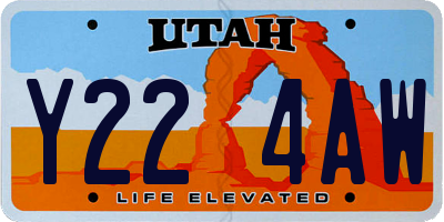 UT license plate Y224AW