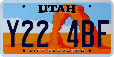 UT license plate Y224BF