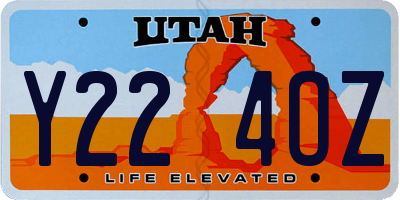 UT license plate Y224OZ