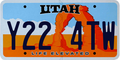UT license plate Y224TW