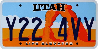 UT license plate Y224VY