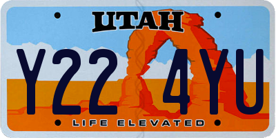 UT license plate Y224YU