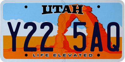 UT license plate Y225AQ