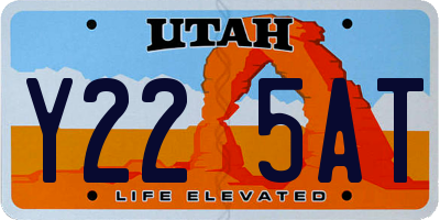 UT license plate Y225AT