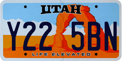 UT license plate Y225BN