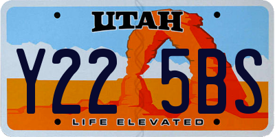 UT license plate Y225BS