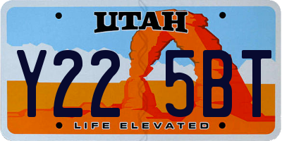 UT license plate Y225BT