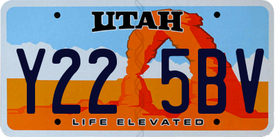 UT license plate Y225BV