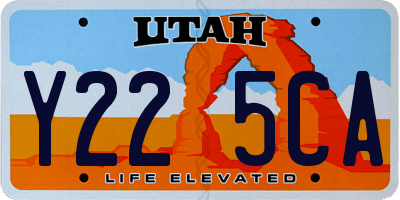 UT license plate Y225CA