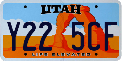UT license plate Y225CF