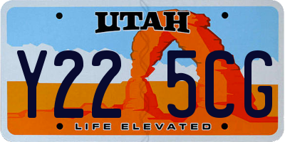 UT license plate Y225CG