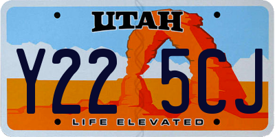 UT license plate Y225CJ