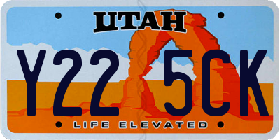 UT license plate Y225CK