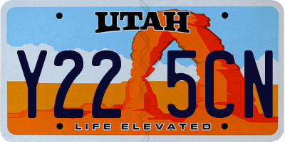 UT license plate Y225CN