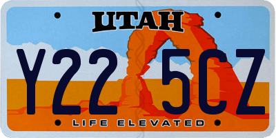 UT license plate Y225CZ