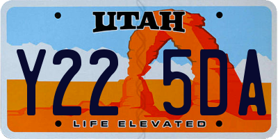 UT license plate Y225DA