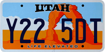 UT license plate Y225DT