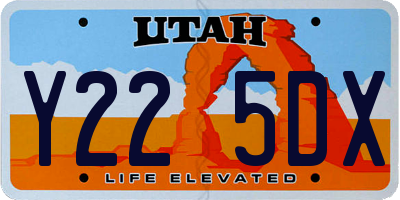 UT license plate Y225DX