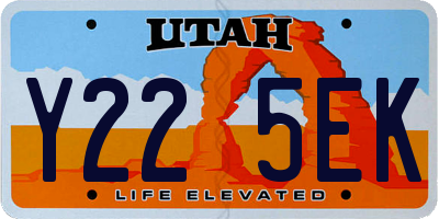 UT license plate Y225EK