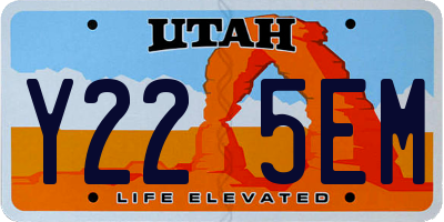 UT license plate Y225EM