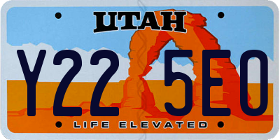UT license plate Y225EO