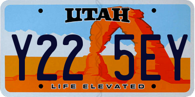UT license plate Y225EY