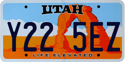 UT license plate Y225EZ