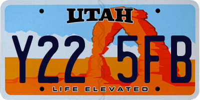 UT license plate Y225FB
