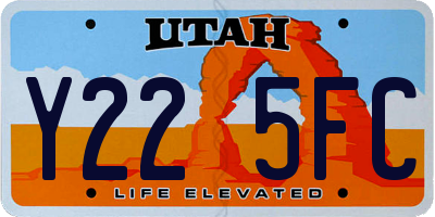 UT license plate Y225FC