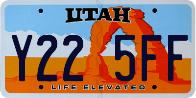 UT license plate Y225FF