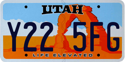 UT license plate Y225FG