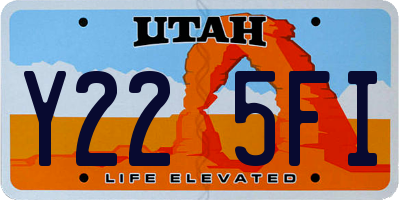 UT license plate Y225FI
