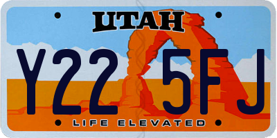 UT license plate Y225FJ