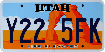 UT license plate Y225FK