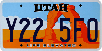 UT license plate Y225FO