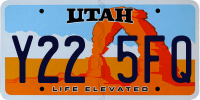 UT license plate Y225FQ