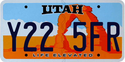 UT license plate Y225FR