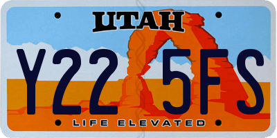UT license plate Y225FS