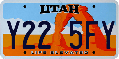UT license plate Y225FY